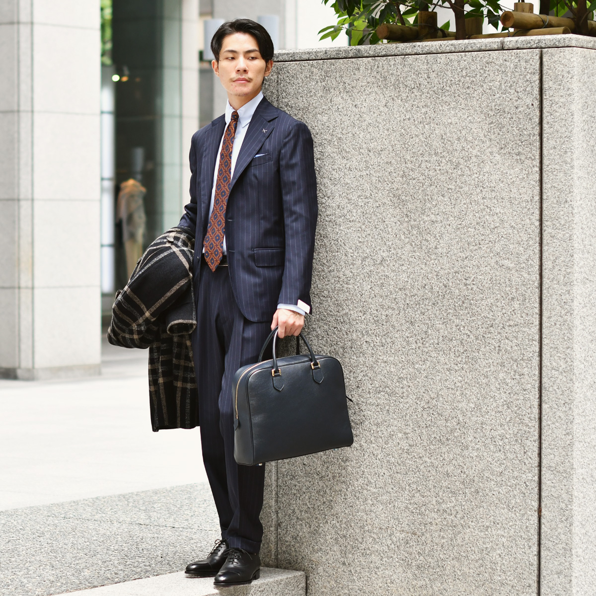 Cisei 999 ZIP BRIEFCASE ネイビー-